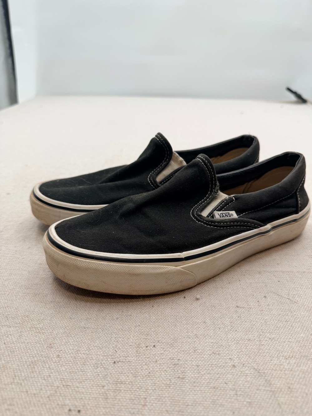Vans Black Canvas Slip-On Loafers